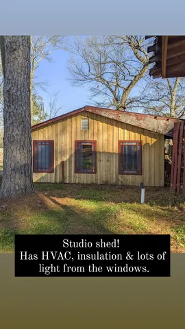 Studio shed!
Has HVAC, insulation & lots of
light from the windows.