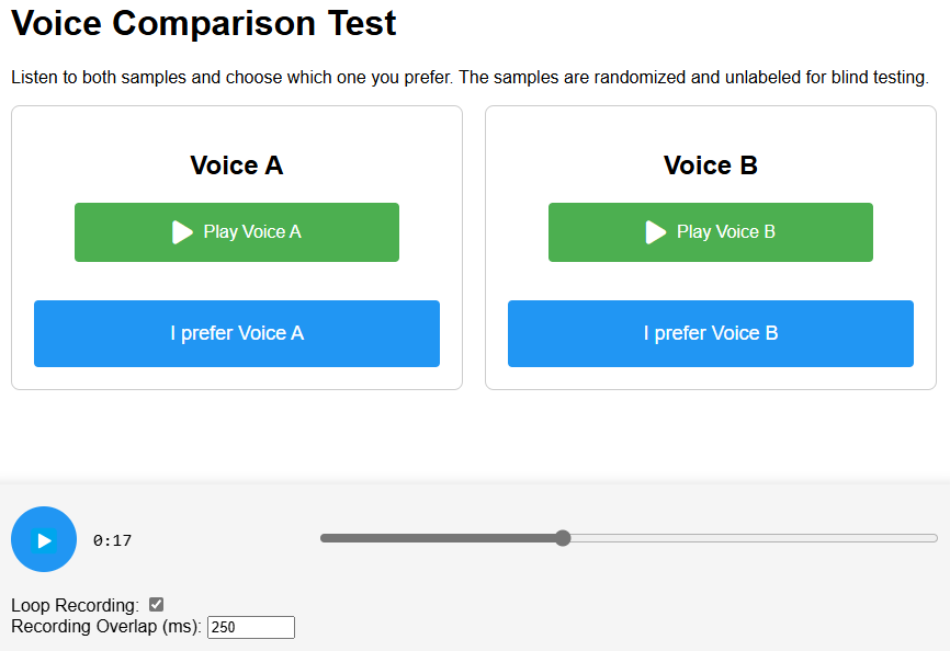 Voice Comparison Screenshot