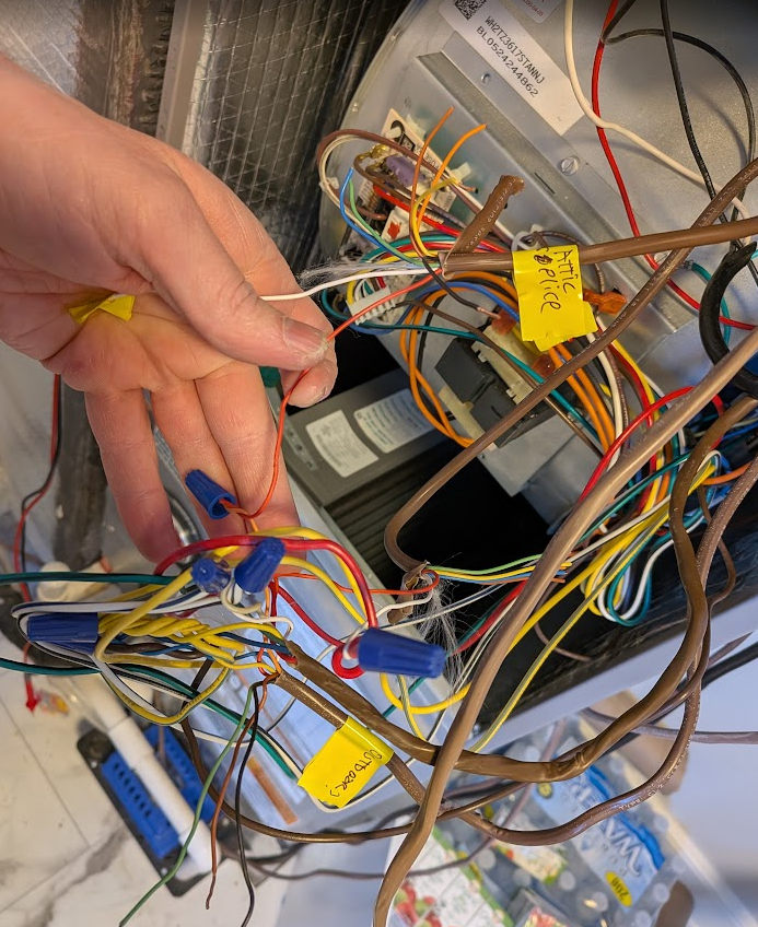 mess of wires in air handler